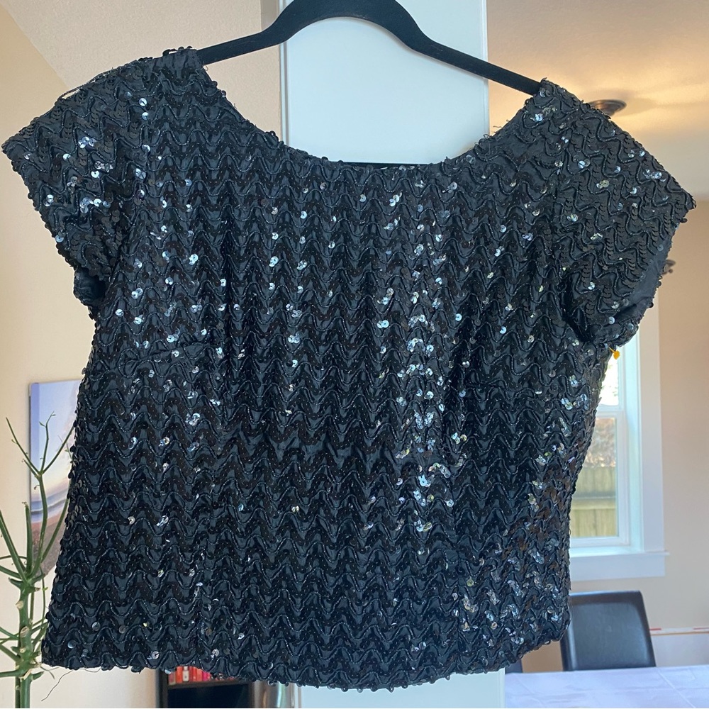 Vintage Sequined Top with cap sleeves